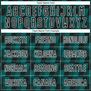 Custom Black Teal-White Line Sublimation Soccer Uniform Jersey