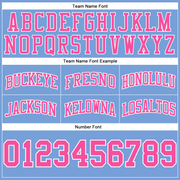 Custom Light Blue Pink-White Authentic Throwback Basketball Shorts