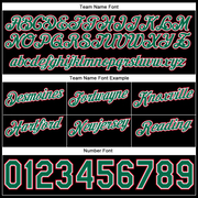 Custom White Kelly Green-Black Authentic Throwback Split Fashion Basketball Shorts