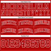 Custom Red Red-White Authentic Throwback Basketball Shorts