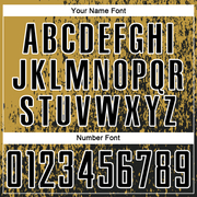 Custom Old Gold Black-White Abstract Fragment Art Sublimation Soccer Uniform Jersey