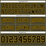 Custom Olive Black-Gold Authentic Throwback Salute To Service Basketball Shorts