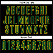 Custom Black Green-Yellow Performance Vapor Golf Polo Shirt