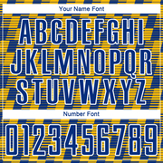 Custom Royal Gold-White Line Sublimation Soccer Uniform Jersey