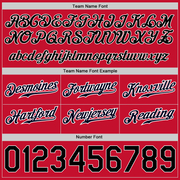 Custom Red Black-White Authentic Throwback Basketball Shorts