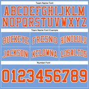 Custom Light Blue Orange-White Authentic Throwback Basketball Shorts