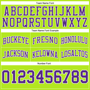 Custom Neon Green Purple-White Authentic Throwback Basketball Shorts