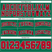 Custom Kelly Green Red Pinstripe Red-Black Authentic Basketball Shorts