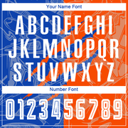 Custom Graffiti Pattern Thunder Blue-Orange Scratch Sublimation Soccer Uniform Jersey