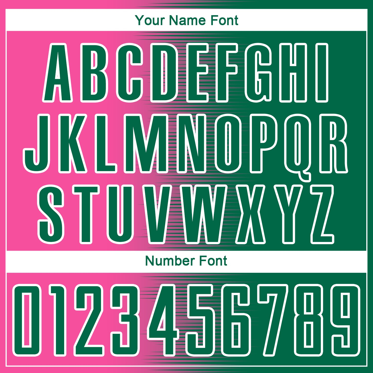 Custom Kelly Green Pink-White Gradient Line Sublimation Soccer Uniform Jersey