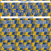 Custom Royal Gold-White Line Sublimation Soccer Uniform Jersey