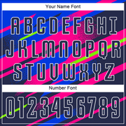 Custom Figure Navy Royal-Pink Sublimation Soccer Uniform Jersey