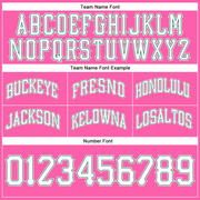 Custom Pink White-Kelly Green Authentic Throwback Basketball Shorts