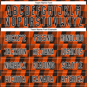 Custom Black Orange-White Line Sublimation Soccer Uniform Jersey