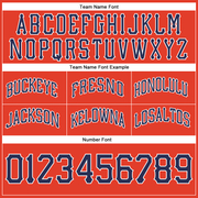 Custom Orange Navy-White Authentic Throwback Basketball Shorts