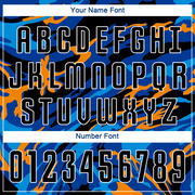 Custom Black Black Royal-Orange Sublimation Soccer Uniform Jersey