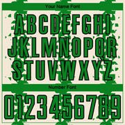 Custom Cream Grass Green-Black Abstract Geometric Pattern Sublimation Soccer Uniform Jersey