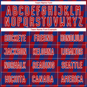 Custom Royal Red-White Line Sublimation Soccer Uniform Jersey