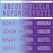 Custom Light Blue Purple-White Gradient Line Sublimation Soccer Uniform Jersey