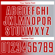 Custom Red Gray-White Gradient Line Sublimation Soccer Uniform Jersey