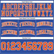 Custom Blue Orange-White Authentic Throwback Basketball Shorts