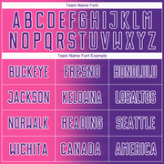 Custom Purple Pink-White Gradient Line Sublimation Soccer Uniform Jersey