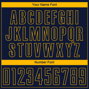 Custom Navy Yellow Sublimation Soccer Uniform Jersey