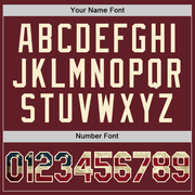 Custom Burgundy Vintage USA Flag-Cream Performance Vapor Golf Polo Shirt