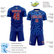 Custom Royal Red-Powder Blue Abstract Network Splash Sublimation Soccer Uniform Jersey