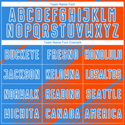 Custom Powder Blue Orange-White Line Sublimation Soccer Uniform Jersey