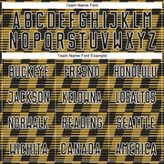 Custom Black Old Gold-White Line Sublimation Soccer Uniform Jersey