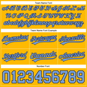 Custom Gold Light Blue-Navy Authentic Basketball Shorts