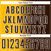 Custom Brown Gold-White Gradient Line Sublimation Soccer Uniform Jersey