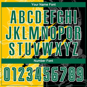 Custom Graffiti Pattern Kelly Green Black-Yellow Scratch Sublimation Soccer Uniform Jersey