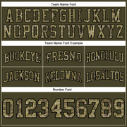 Custom Olive Camo Black-Old Gold Authentic Throwback Salute To Service Basketball Shorts