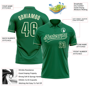 Custom Kelly Green Kelly Green-Cream Performance Vapor Golf Polo Shirt