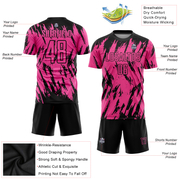 Custom Pink Black Sublimation Soccer Uniform Jersey