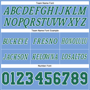 Custom Light Blue Kelly Green-White Authentic Throwback Basketball Shorts