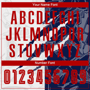 Custom Graffiti Pattern Red-Navy Scratch Sublimation Soccer Uniform Jersey