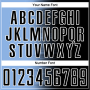 Custom Black Light Blue-White Gradient Line Sublimation Soccer Uniform Jersey