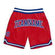 Custom Red Royal-White Authentic Throwback Basketball Shorts