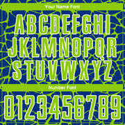 Custom Royal Neon Green-White Abstract Network Splash Sublimation Soccer Uniform Jersey
