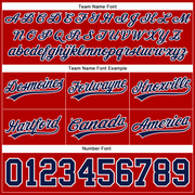 Custom Red Navy-White Authentic Throwback Basketball Shorts