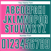 Custom Teal Pink-White Gradient Line Sublimation Soccer Uniform Jersey