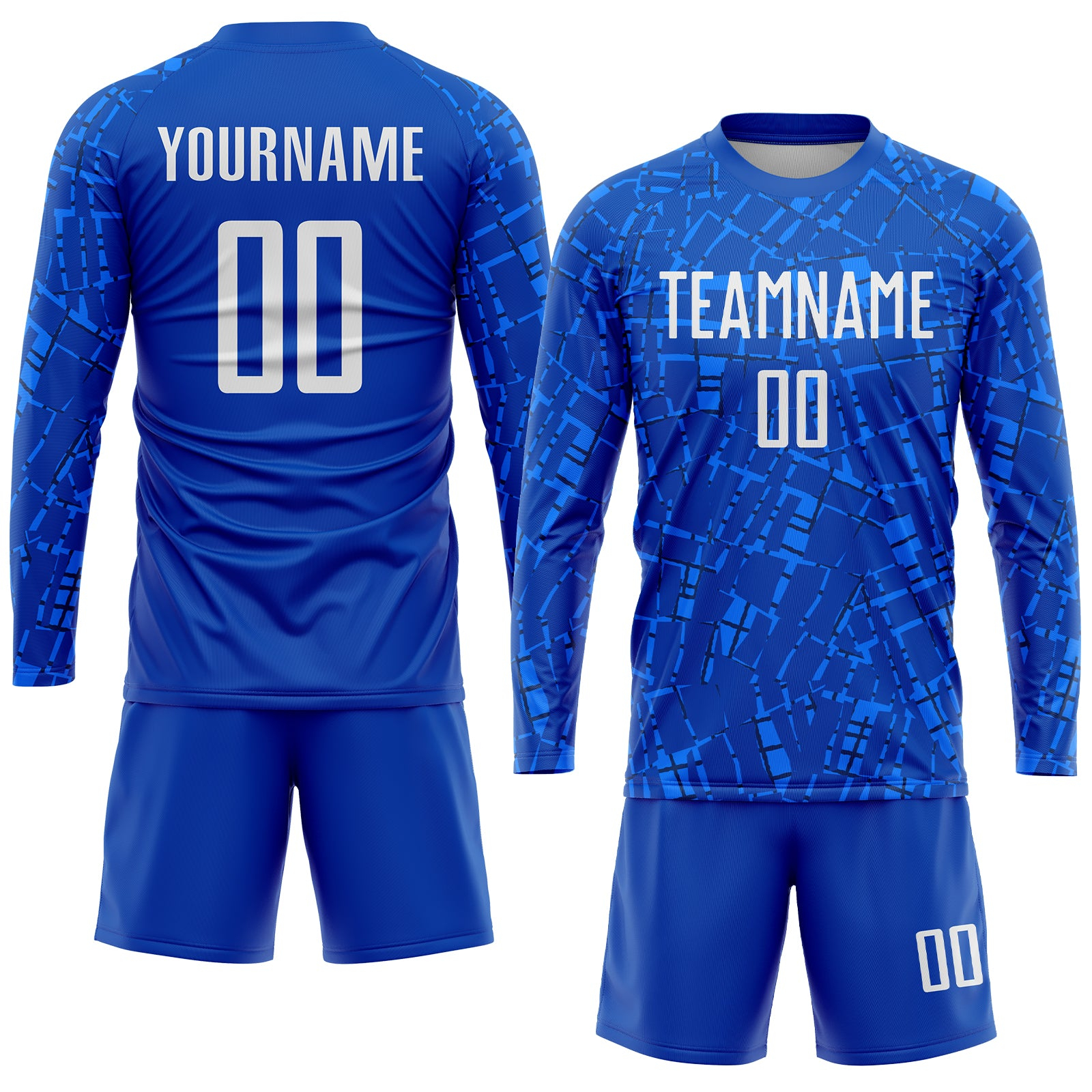 Custom Royal White Sublimation Soccer Uniform Jersey
