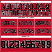 Custom Red White Pinstripe Black-White Authentic Basketball Shorts