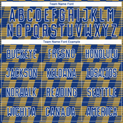 Custom Royal Old Gold-White Line Sublimation Soccer Uniform Jersey