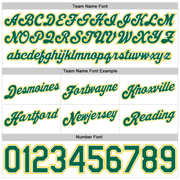 Custom White Kelly Green Pinstripe Kelly Green-Gold Authentic Basketball Shorts