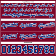 Custom Maroon Royal-White Authentic Throwback Basketball Shorts