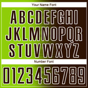 Custom Brown Neon Green-White Gradient Line Sublimation Soccer Uniform Jersey